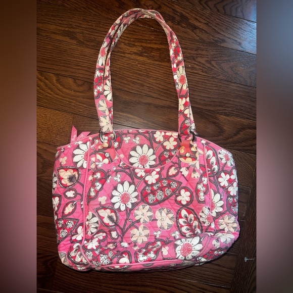 Vera Bradley Large Pink Floral Shoulder Bag - Picture 8 of 9